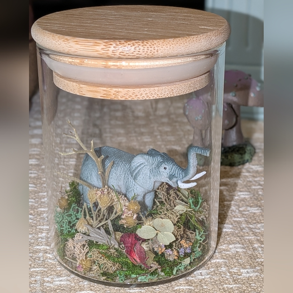 Little Handmade Elephant Glass Terrarium